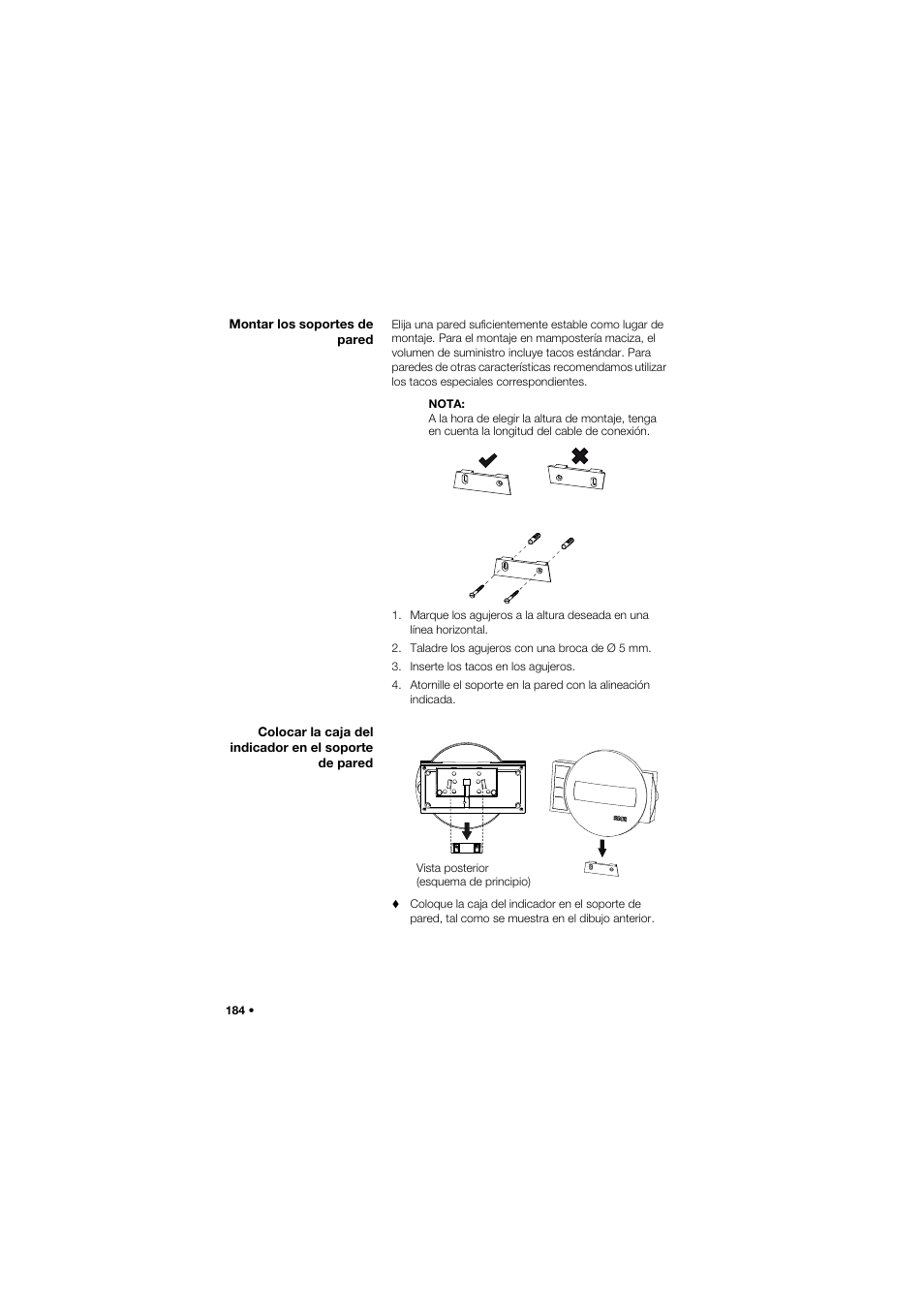 Montar los soportes de pared | Seca 675 User Manual | Page 184 / 292