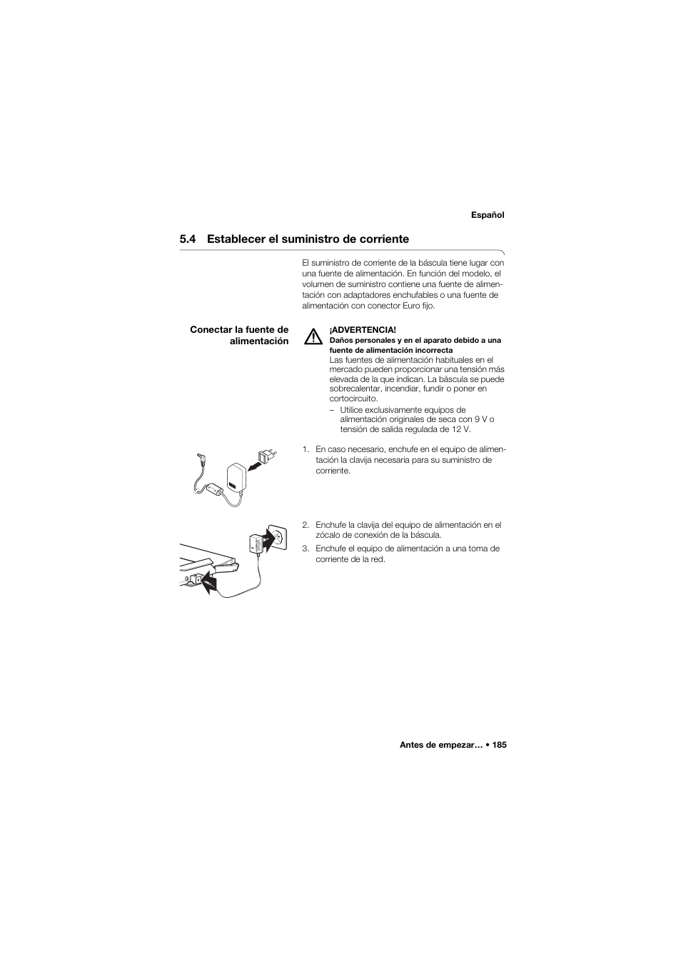4 establecer el suministro de corriente | Seca 675 User Manual | Page 185 / 292