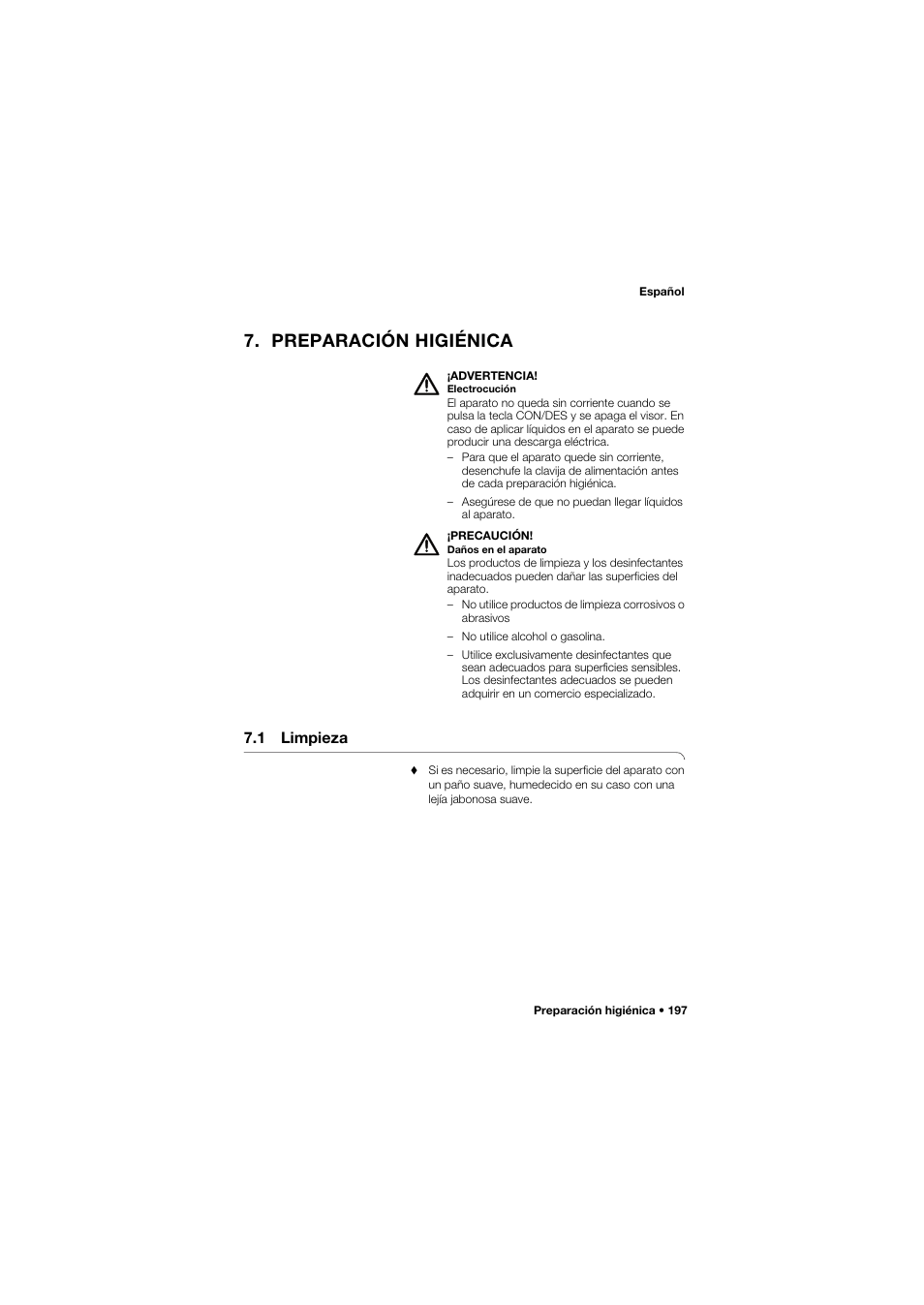 Preparación higiénica, 1 limpieza | Seca 675 User Manual | Page 197 / 292