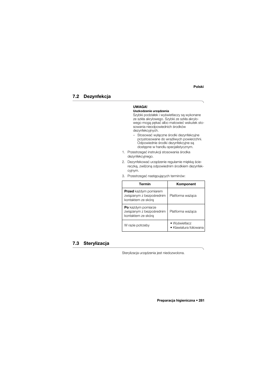 2 dezynfekcja, 3 sterylizacja | Seca 675 User Manual | Page 281 / 292