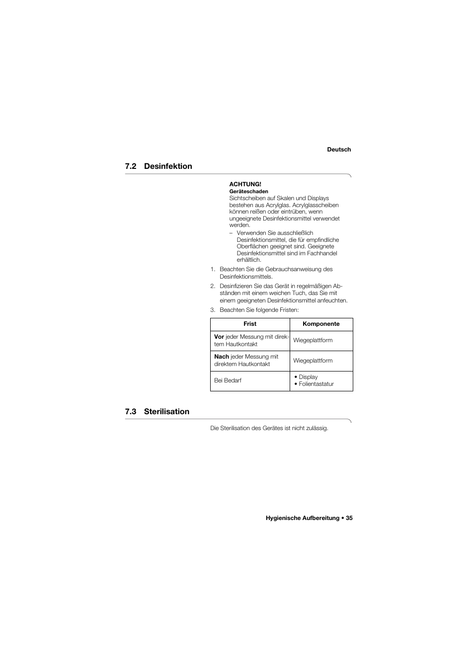 2 desinfektion, 3 sterilisation | Seca 675 User Manual | Page 35 / 292