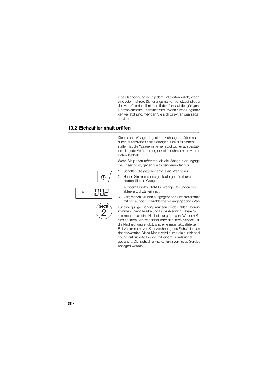 2 eichzählerinhalt prüfen | Seca 675 User Manual | Page 38 / 292