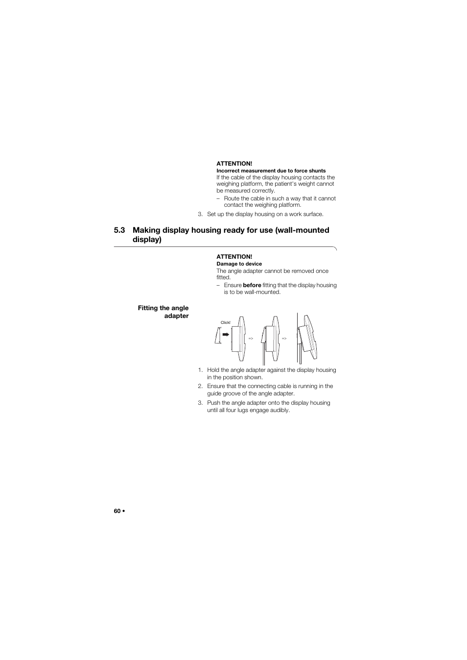 Fitting the angle adapter | Seca 675 User Manual | Page 60 / 292
