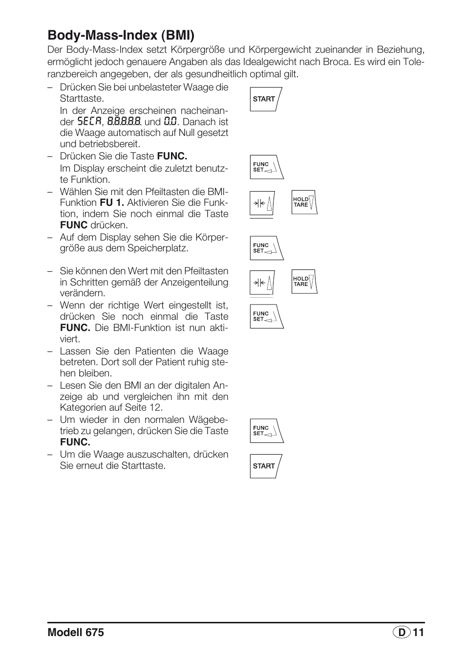 Body-mass-index (bmi) | Seca 675 User Manual | Page 11 / 214