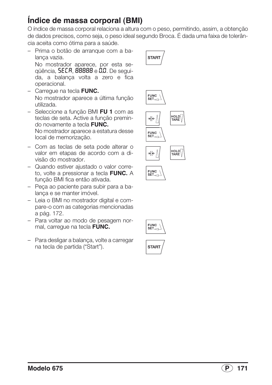 Índice de massa corporal (bmi) | Seca 675 User Manual | Page 171 / 214