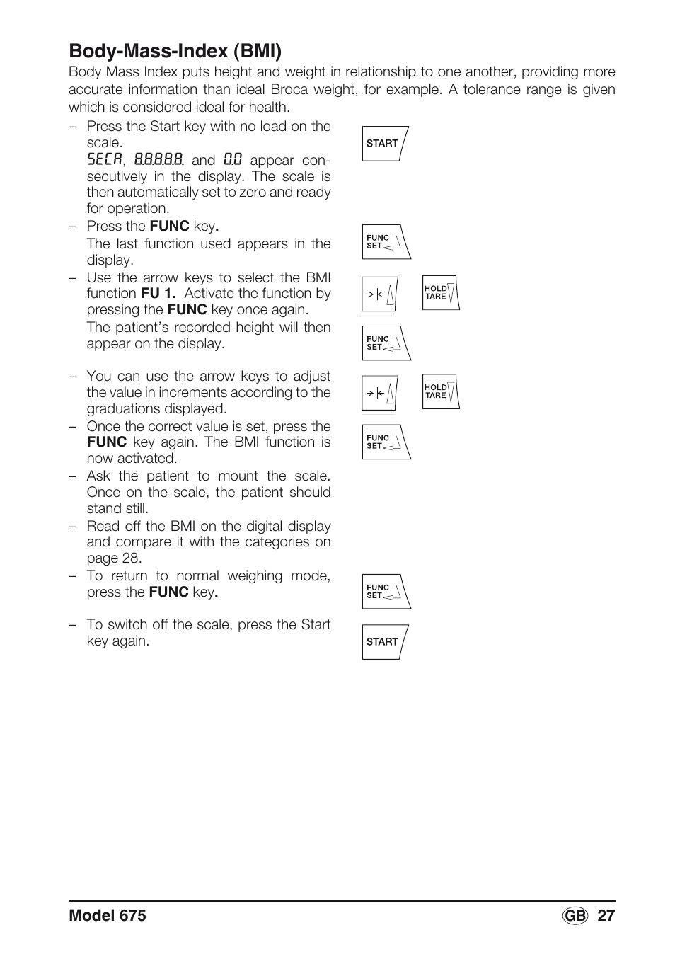 Body-mass-index (bmi) | Seca 675 User Manual | Page 27 / 214