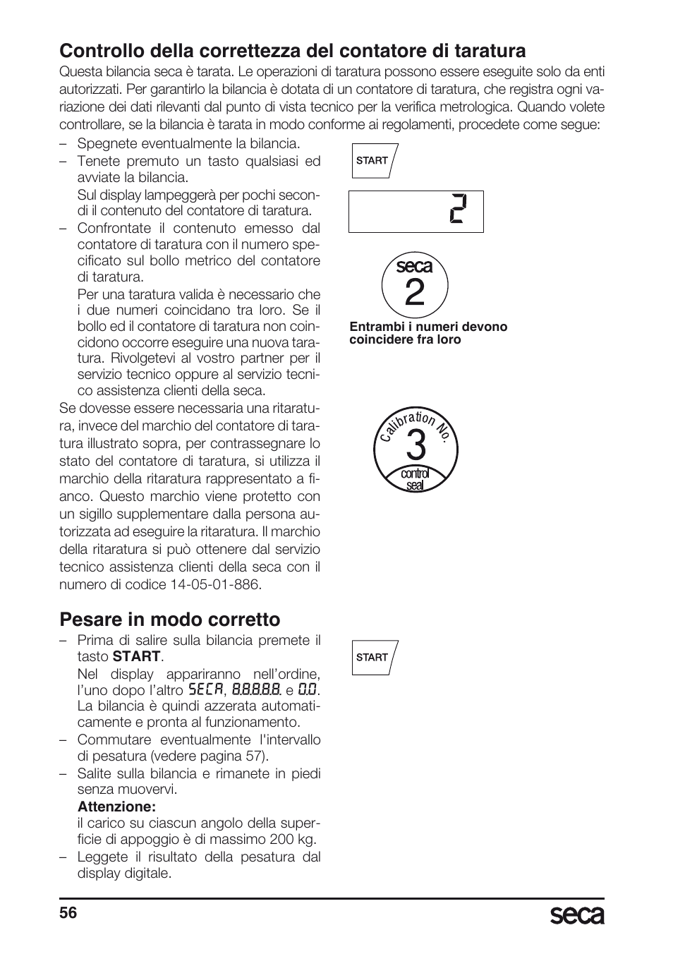 Pesare in modo corretto | Seca 675 User Manual | Page 56 / 214
