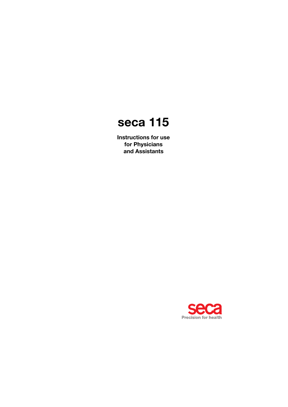 Seca Analitics 115 User Manual | 77 pages