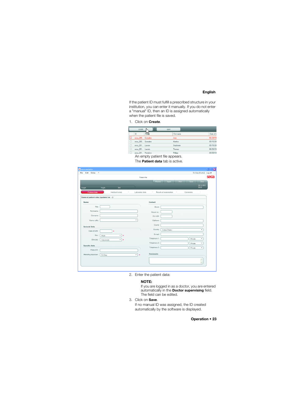 Seca Analitics 115 User Manual | Page 23 / 77