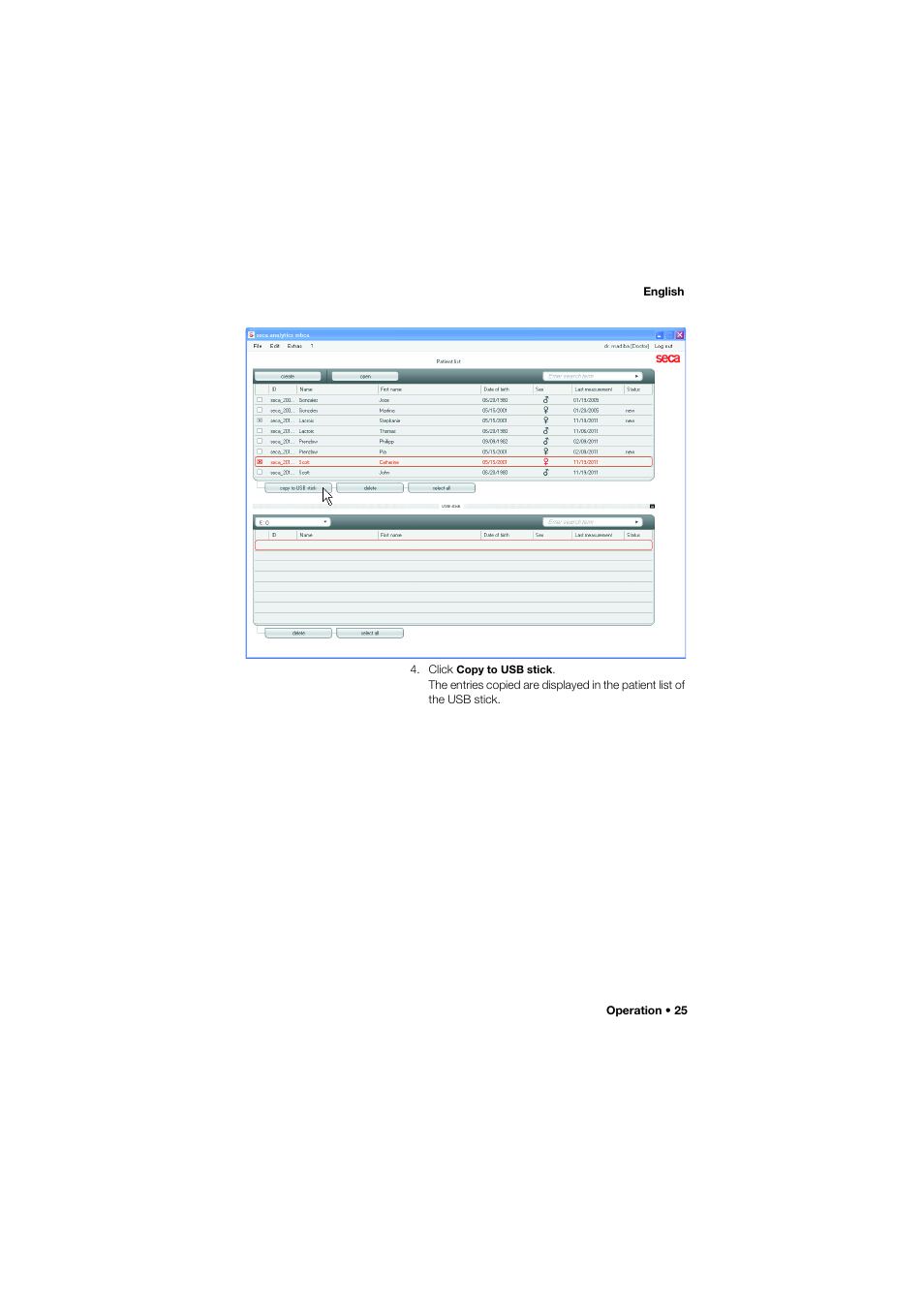 Seca Analitics 115 User Manual | Page 25 / 77