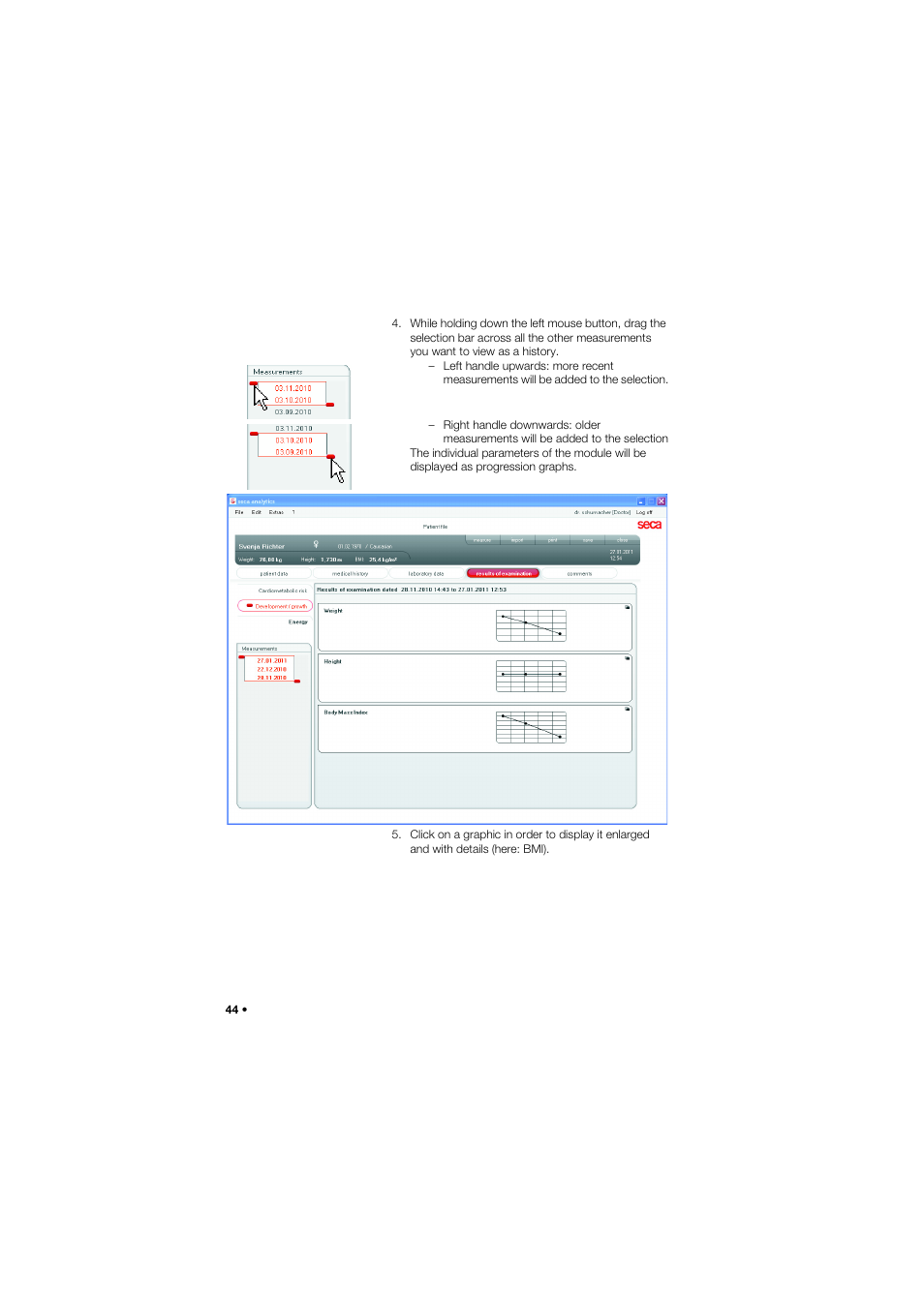 Seca Analitics 115 User Manual | Page 44 / 77