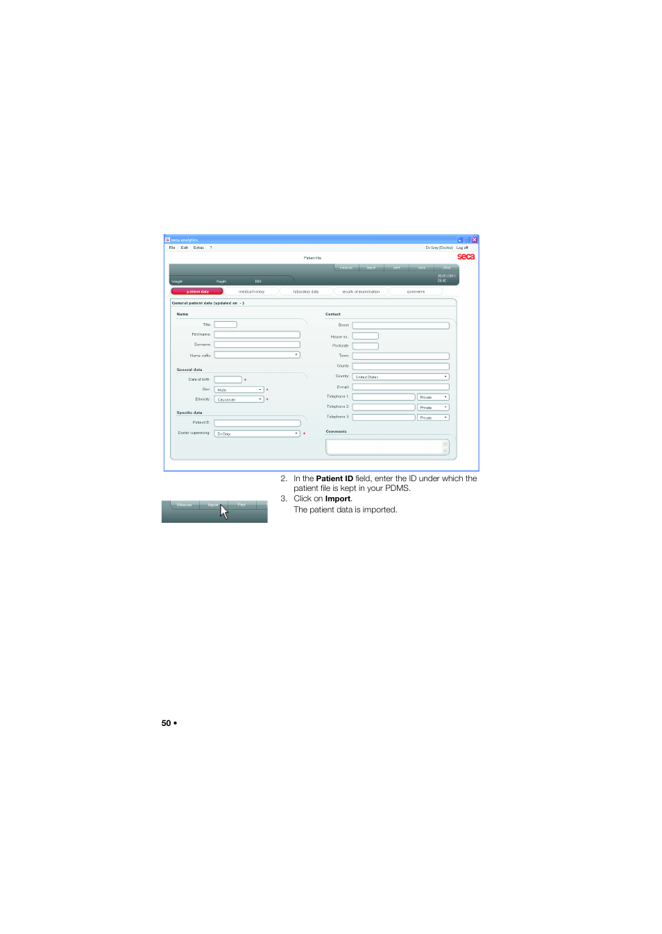 Seca Analitics 115 User Manual | Page 50 / 77