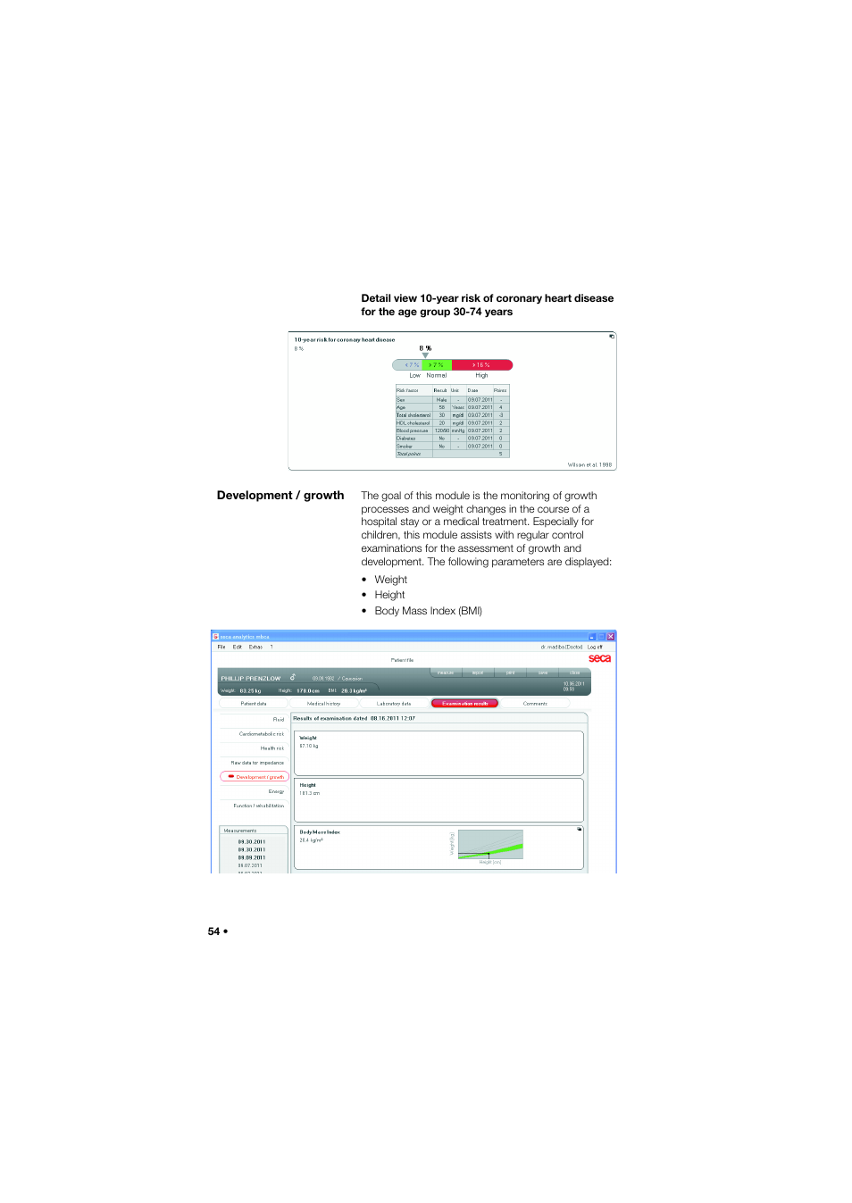 Development / growth | Seca Analitics 115 User Manual | Page 54 / 77