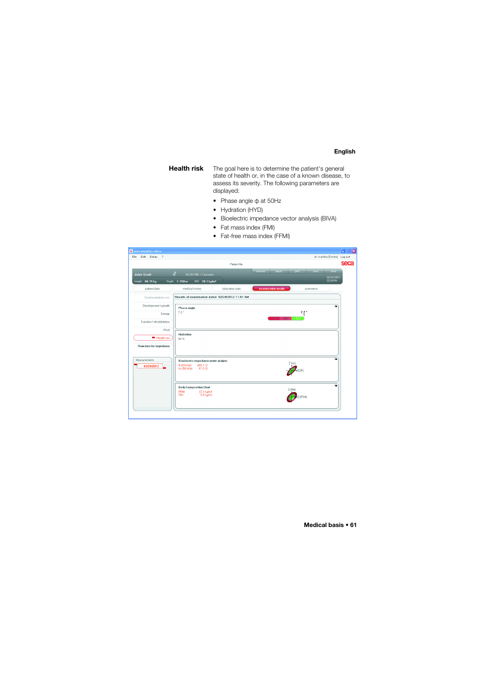 Health risk | Seca Analitics 115 User Manual | Page 61 / 77