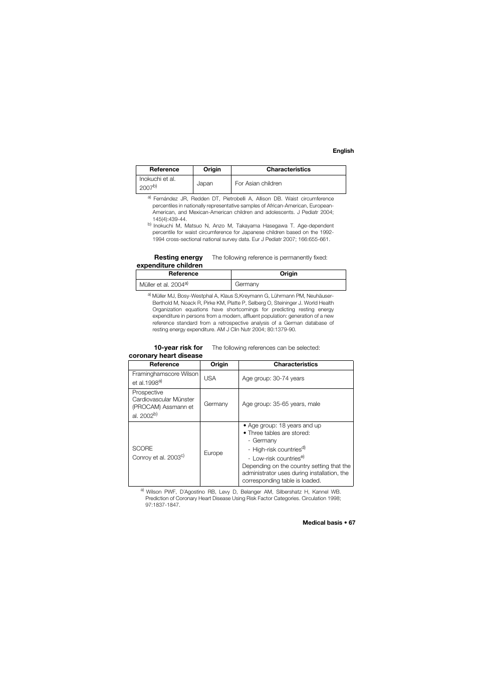 Resting energy expenditure children, Year risk for coronary heart disease, Resting energy expenditure | Children, Year risk for coronary, Heart disease | Seca Analitics 115 User Manual | Page 67 / 77