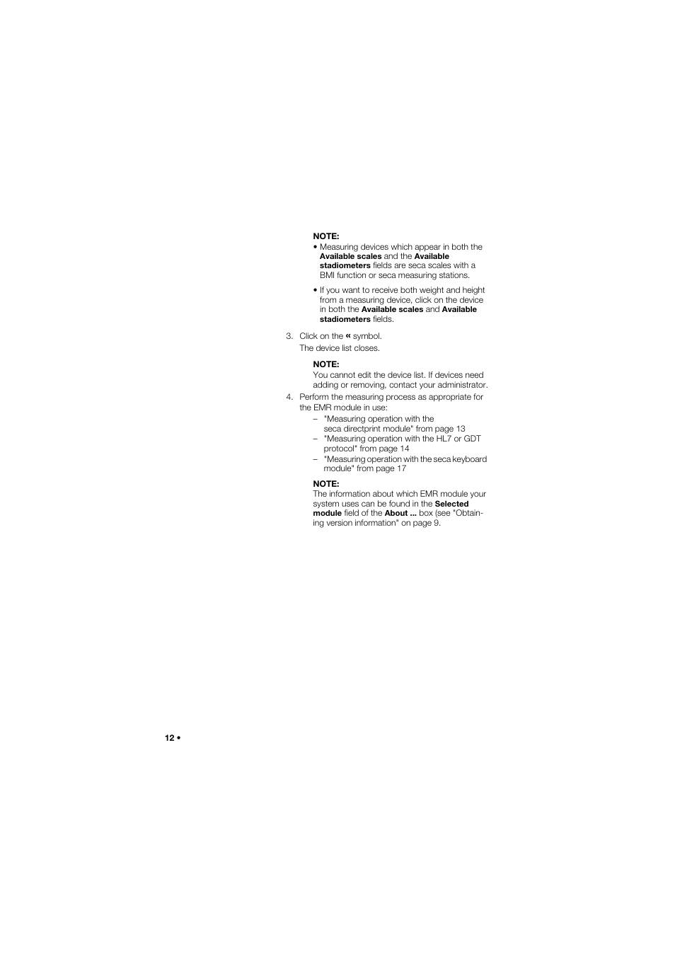 Seca EMR Flash 101 User Manual | Page 12 / 25