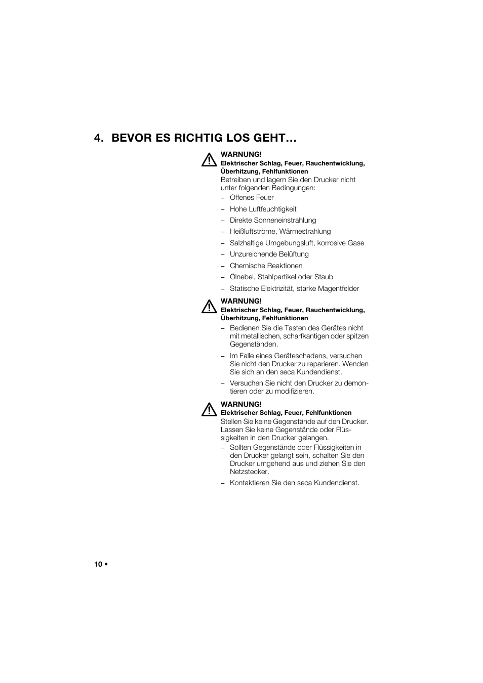 Bevor es richtig los geht | Seca 466 User Manual | Page 10 / 268