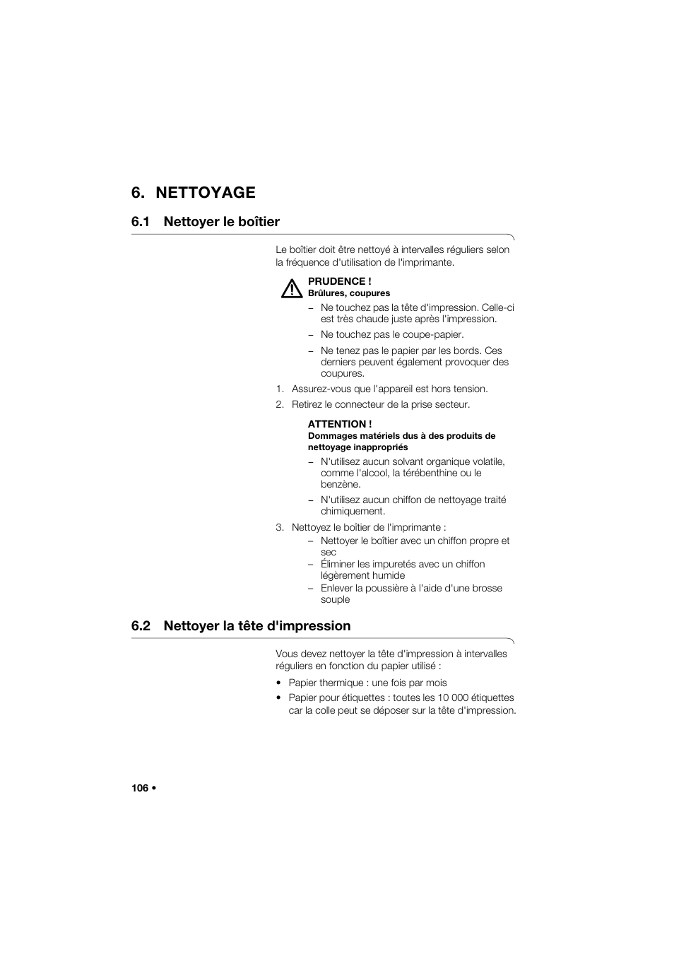 Nettoyage, 1 nettoyer le boîtier, 2 nettoyer la tête d'impression | Seca 466 User Manual | Page 106 / 268