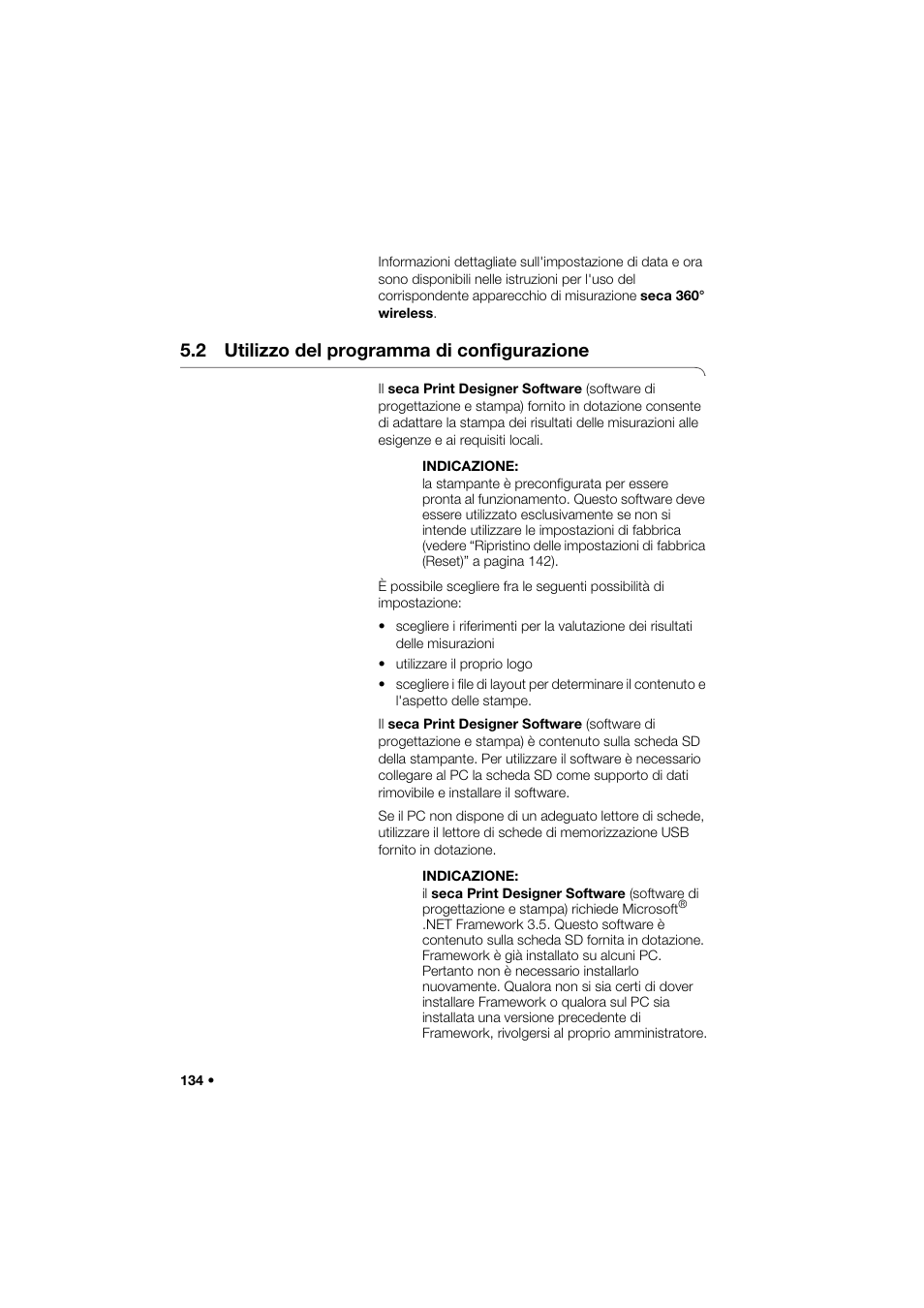 2 utilizzo del programma di configurazione | Seca 466 User Manual | Page 134 / 268