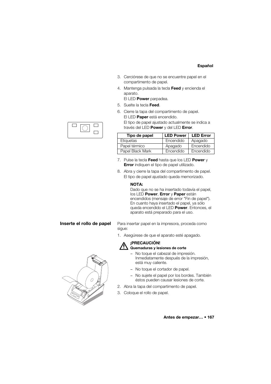 Inserte el rollo de papel | Seca 466 User Manual | Page 167 / 268
