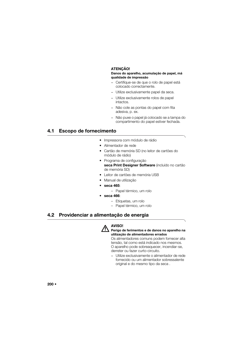 1 escopo de fornecimento, 2 providenciar a alimentação de energia | Seca 466 User Manual | Page 200 / 268