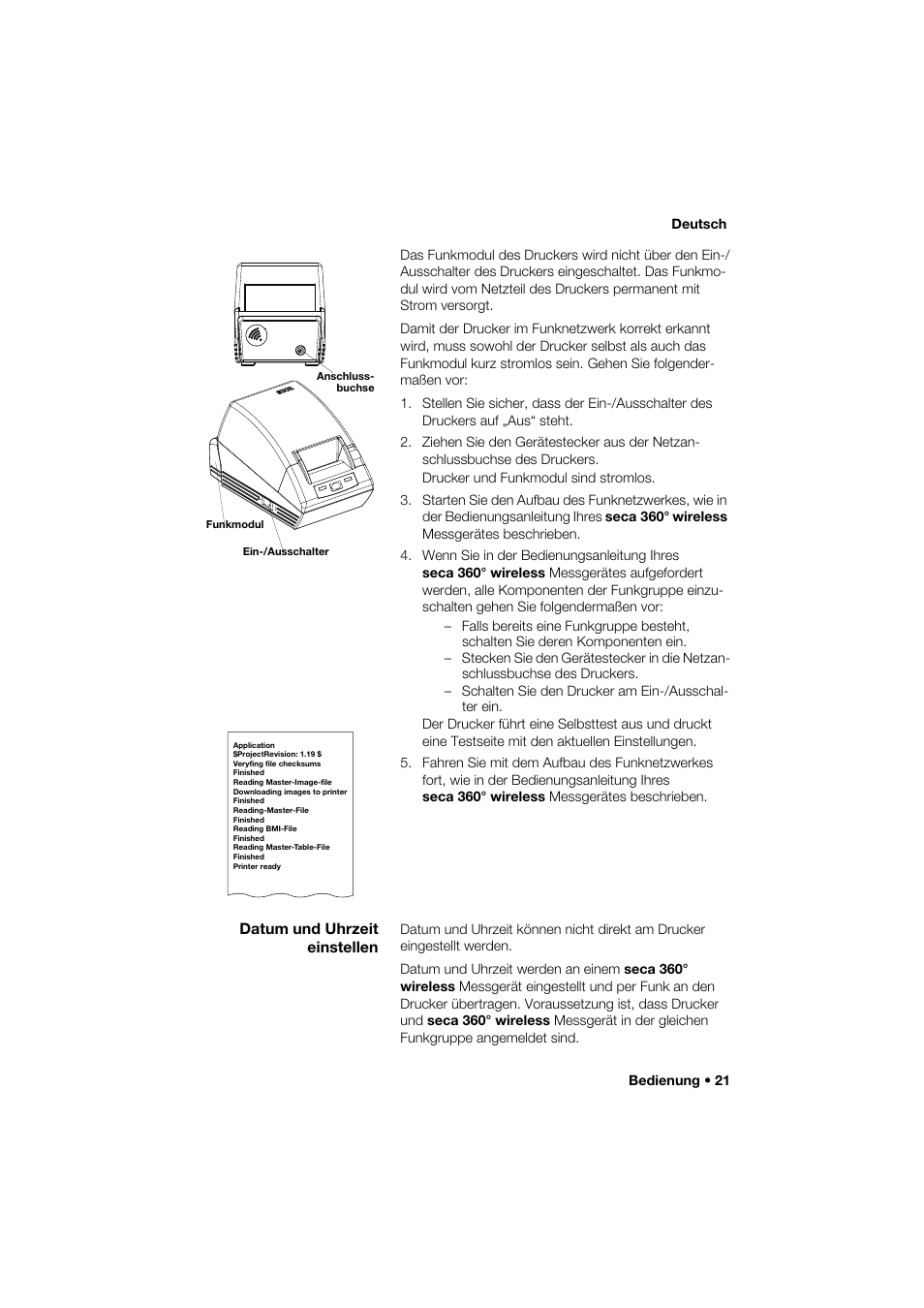 Datum und uhrzeit einstellen | Seca 466 User Manual | Page 21 / 268