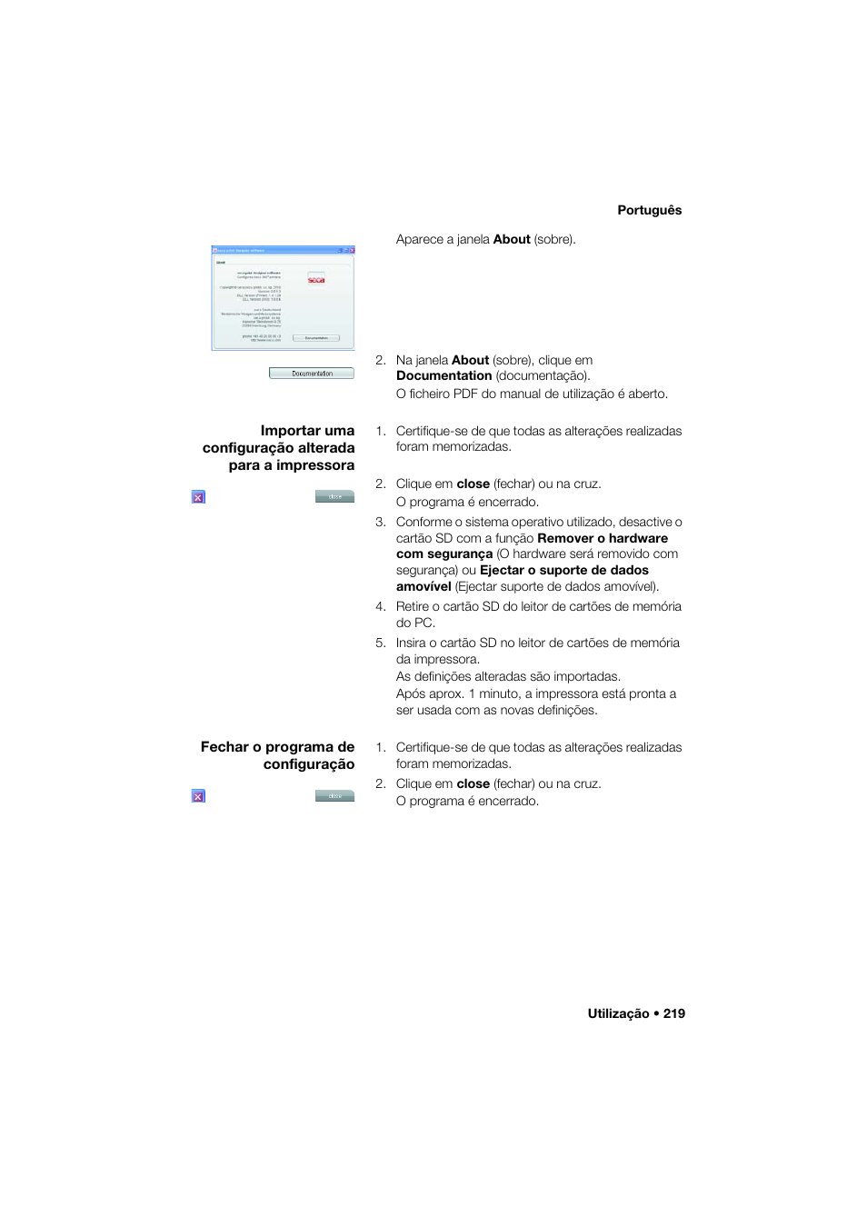 Fechar o programa de configuração | Seca 466 User Manual | Page 219 / 268