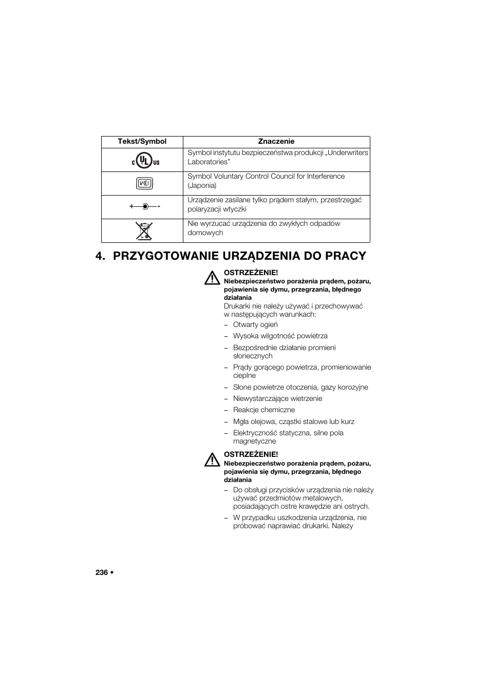 Przygotowanie urządzenia do pracy | Seca 466 User Manual | Page 236 / 268