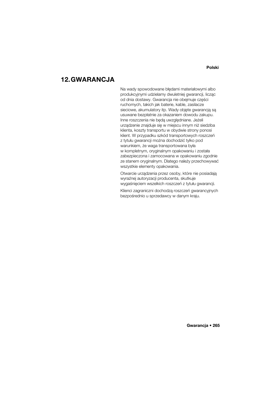 Gwarancja | Seca 466 User Manual | Page 265 / 268