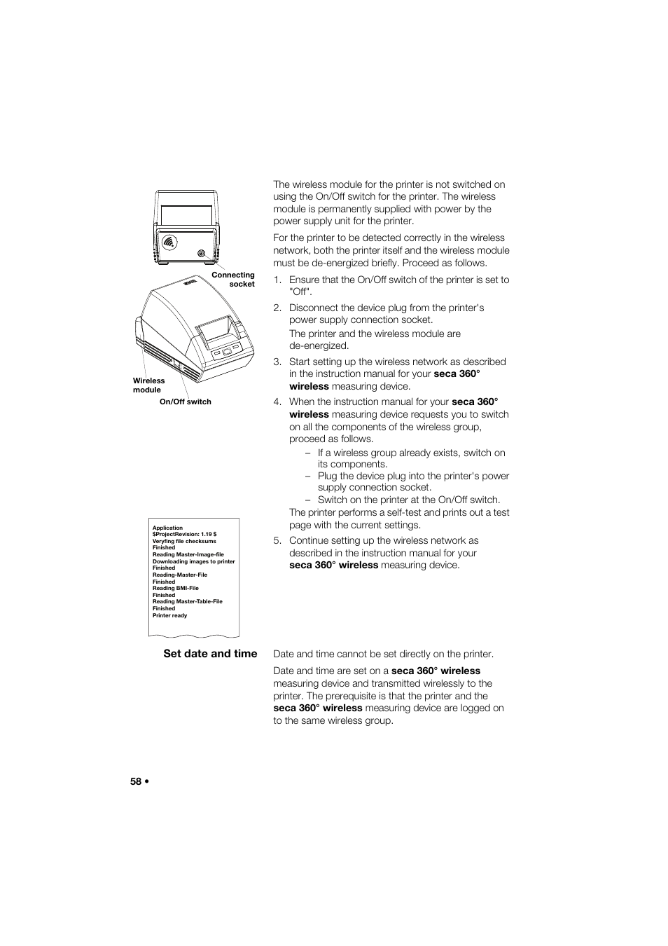 Set date and time | Seca 466 User Manual | Page 58 / 268