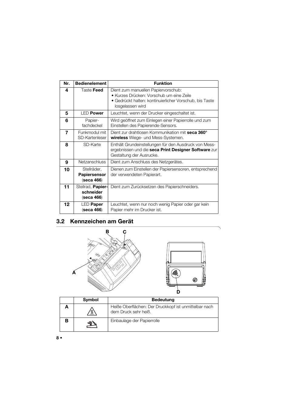 2 kennzeichen am gerät | Seca 466 User Manual | Page 8 / 268