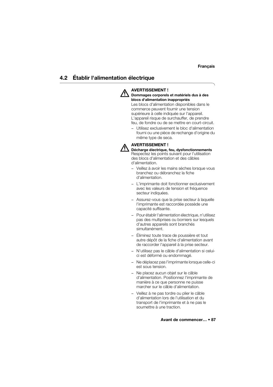 2 établir l'alimentation électrique | Seca 466 User Manual | Page 87 / 268