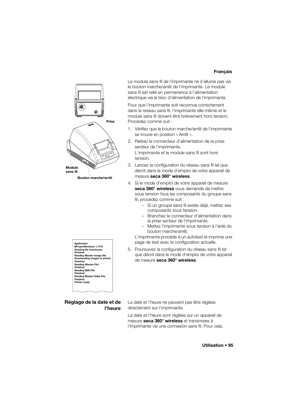 Réglage de la date et de l'heure | Seca 466 User Manual | Page 95 / 268