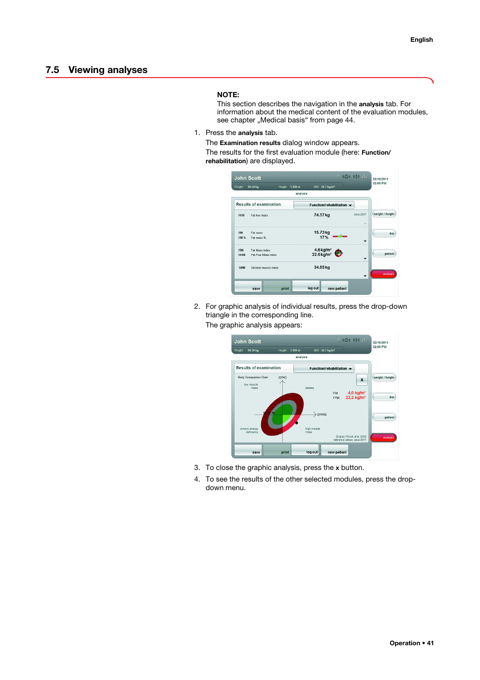 5 viewing analyses | Seca 515 User Manual | Page 41 / 82