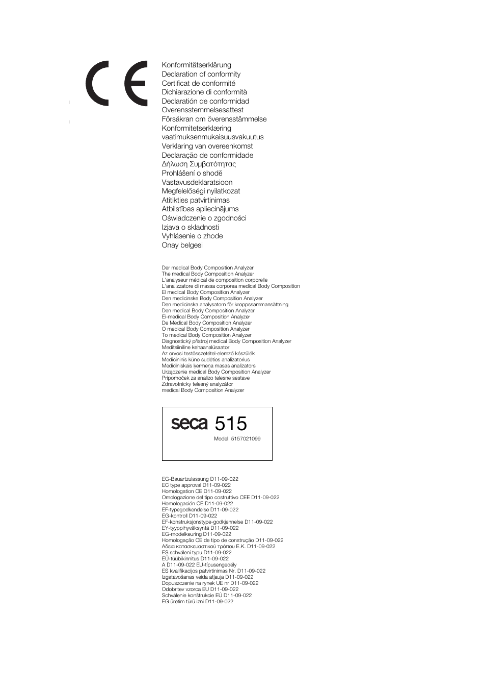 Seca 515 User Manual | Page 76 / 82