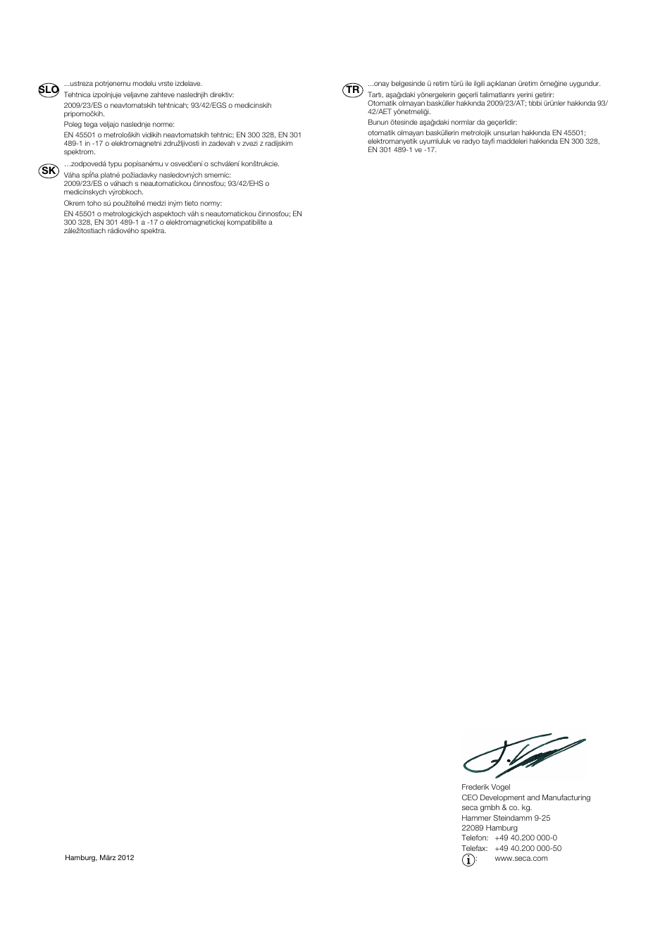 Seca 515 User Manual | Page 78 / 82
