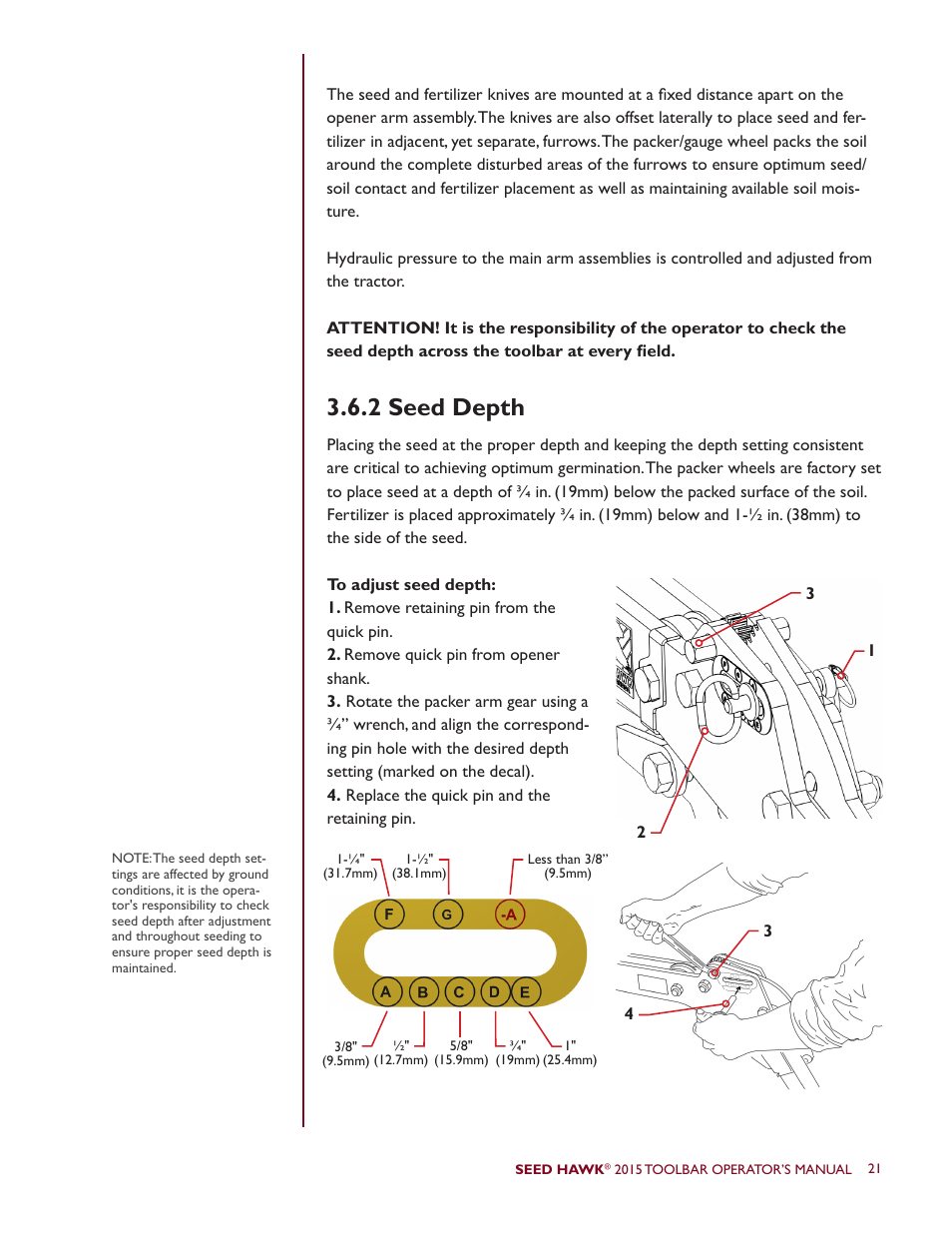 2 seed depth | Seed Hawk TOOLBAR 2015 User Manual | Page 26 / 66