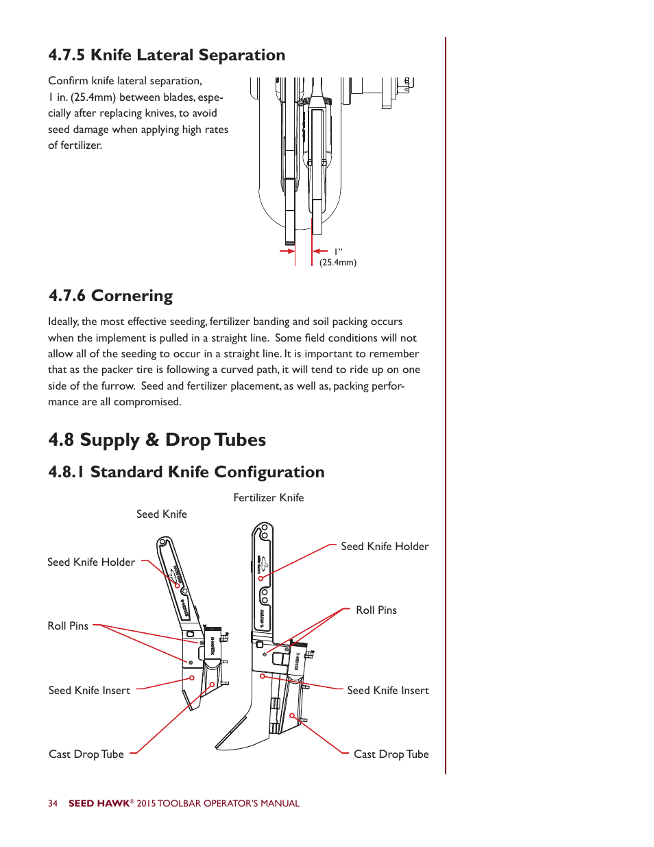 8 supply & drop tubes | Seed Hawk TOOLBAR 2015 User Manual | Page 39 / 66