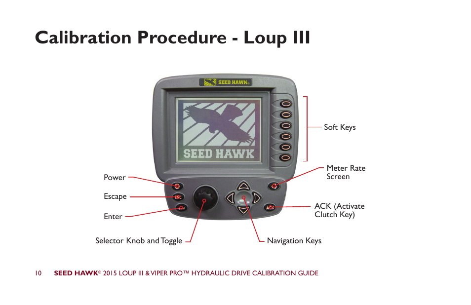 Calibration procedure - loup iii | Seed Hawk LOUP III & VIPER PRO 2015 - Hydraulic Drive Calibration Guide User Manual | Page 15 / 70