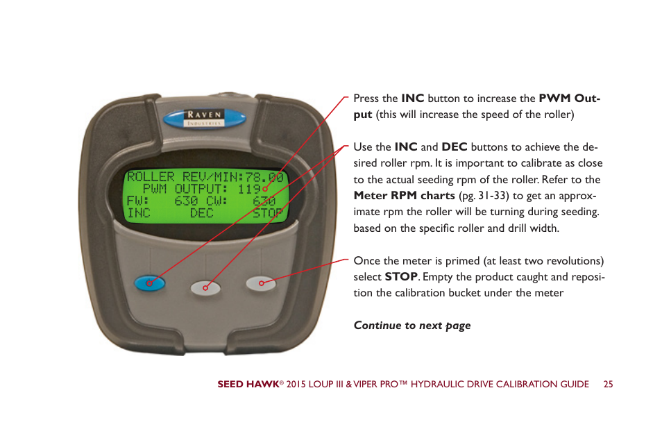 Seed Hawk LOUP III & VIPER PRO 2015 - Hydraulic Drive Calibration Guide User Manual | Page 30 / 70