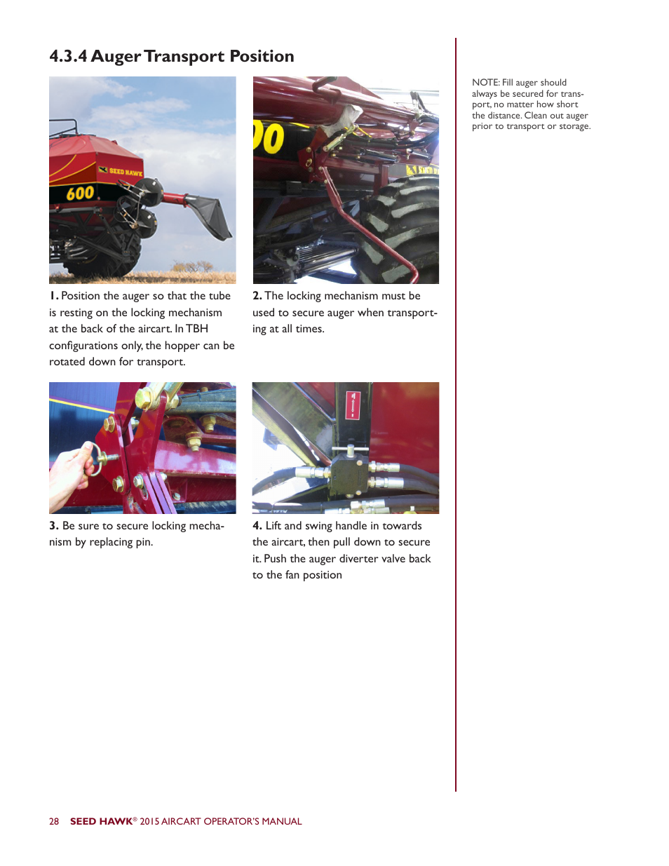 4 auger transport position | Seed Hawk AIRCART 2015 User Manual | Page 33 / 98