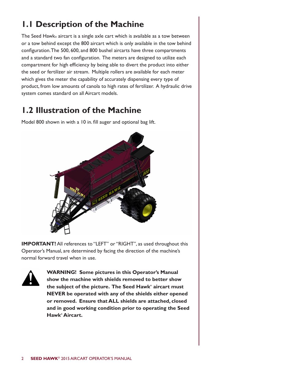 Seed Hawk AIRCART 2015 User Manual | Page 7 / 98