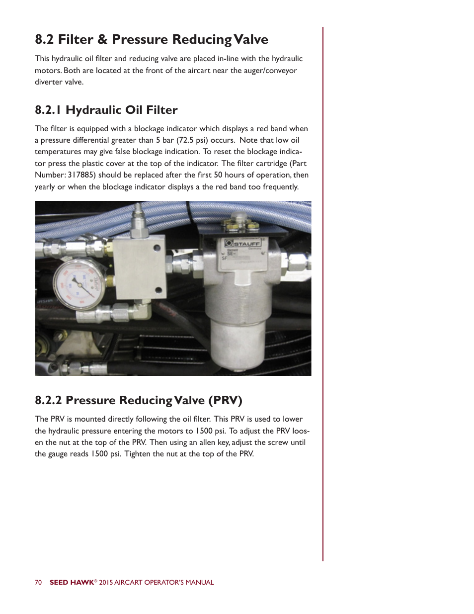 2 filter & pressure reducing valve | Seed Hawk AIRCART 2015 User Manual | Page 75 / 98