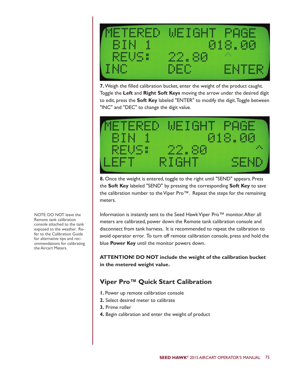 Viper pro™ quick start calibration | Seed Hawk AIRCART 2015 User Manual | Page 80 / 98