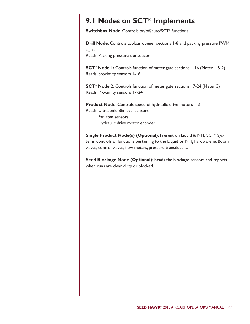 1 nodes on sct, Implements | Seed Hawk AIRCART 2015 User Manual | Page 84 / 98