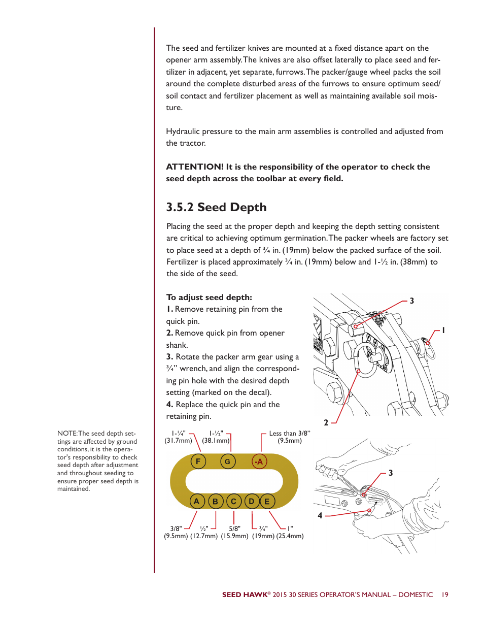 2 seed depth | Seed Hawk 30 SERIES 2015 User Manual | Page 24 / 98