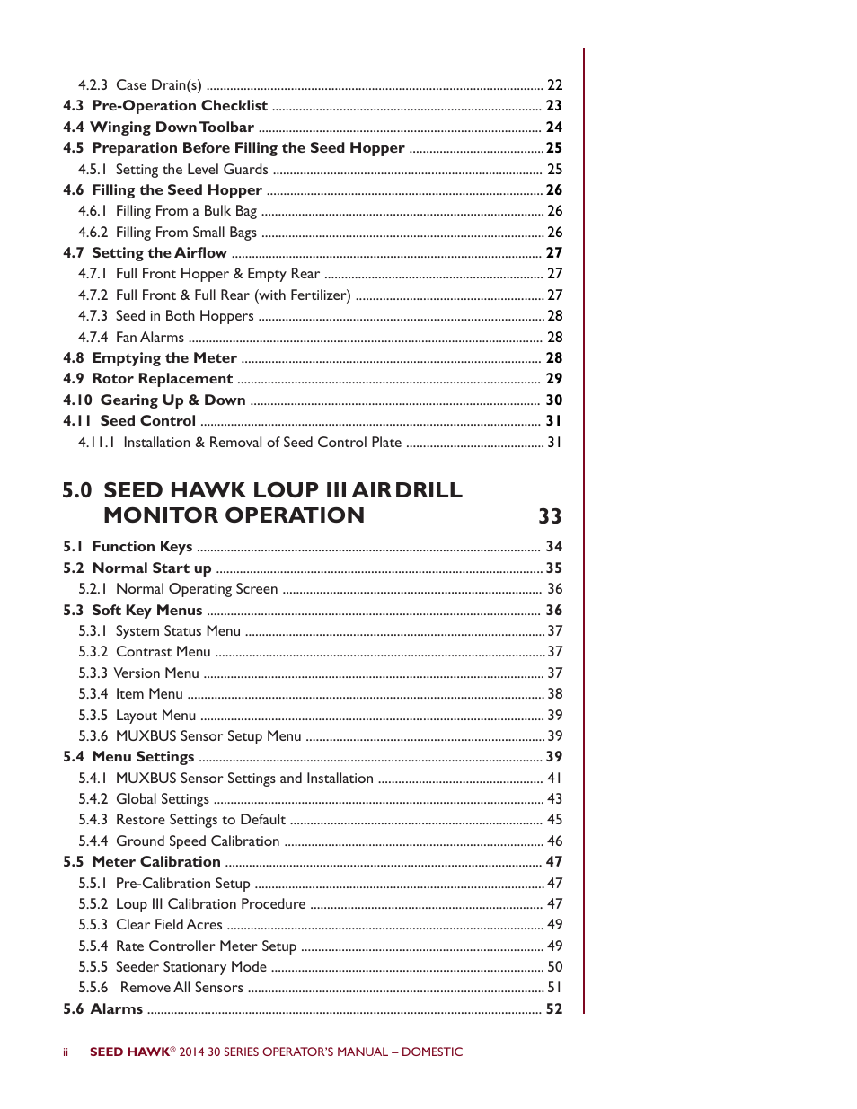 0 seed hawk loup iii air drill monitor operation | Seed Hawk 30 SERIES 2015 User Manual | Page 3 / 98