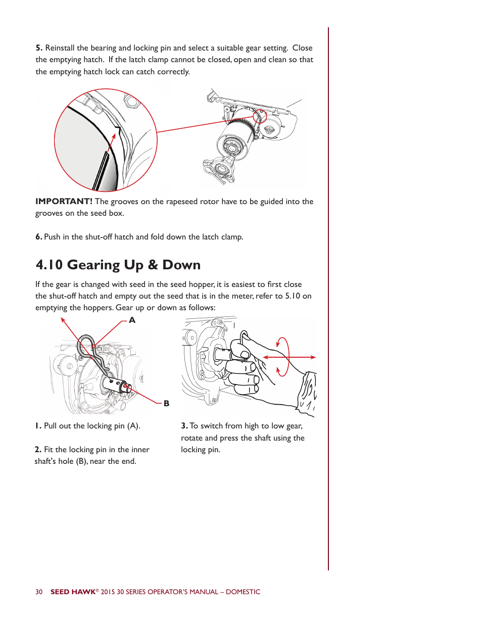 10 gearing up & down | Seed Hawk 30 SERIES 2015 User Manual | Page 35 / 98