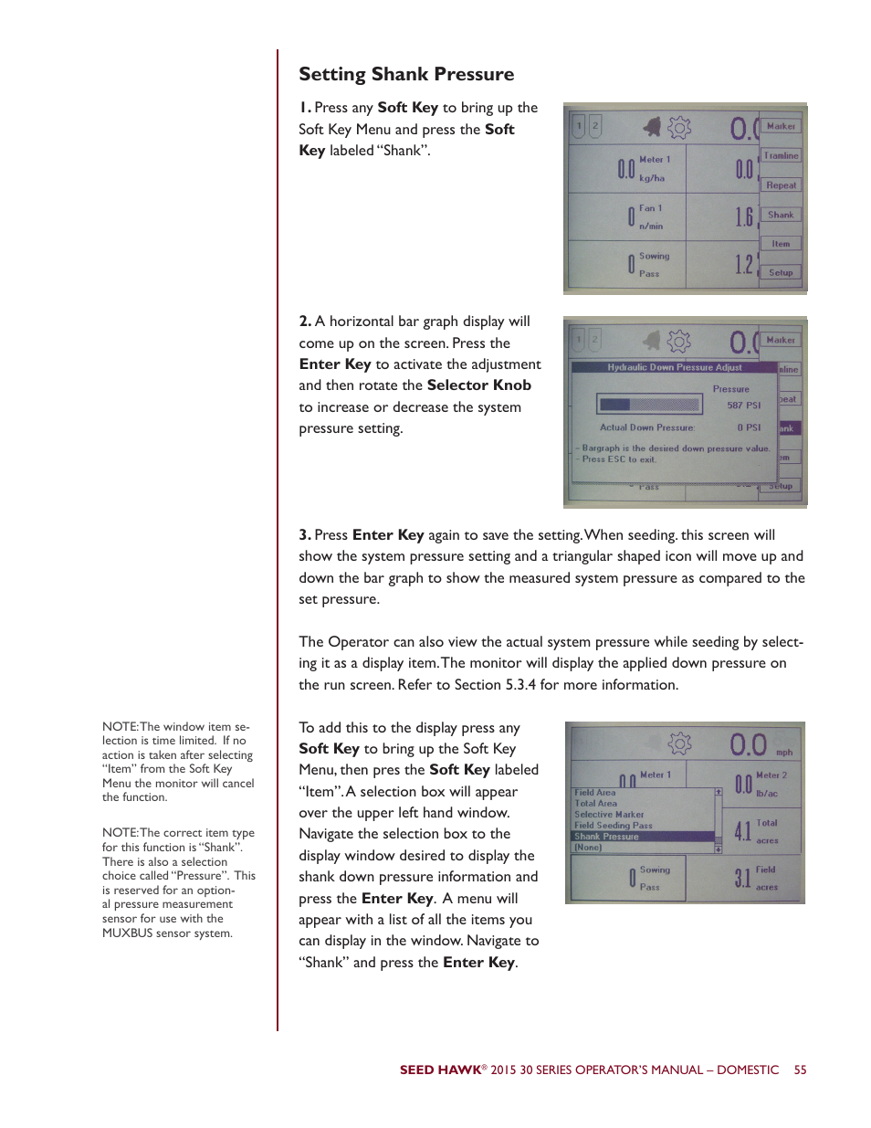 Setting shank pressure | Seed Hawk 30 SERIES 2015 User Manual | Page 60 / 98