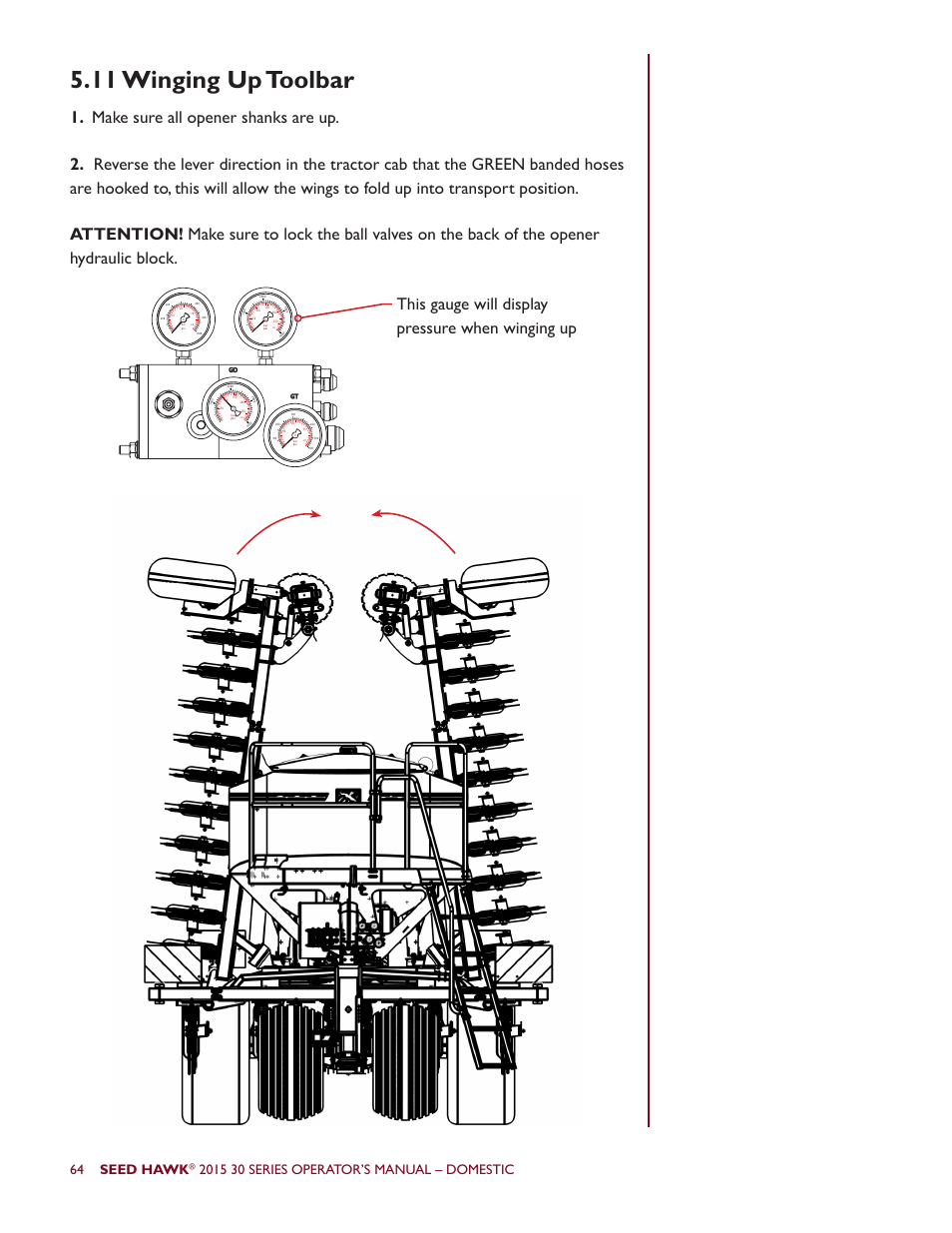 11 winging up toolbar, Seed hawk | Seed Hawk 30 SERIES 2015 User Manual | Page 69 / 98